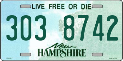 NH license plate 3038742