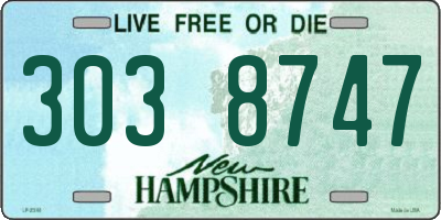 NH license plate 3038747