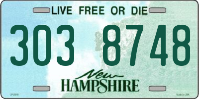 NH license plate 3038748