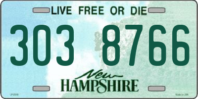 NH license plate 3038766