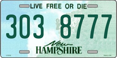 NH license plate 3038777