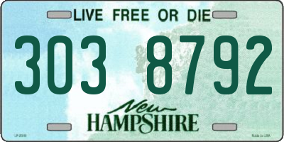 NH license plate 3038792