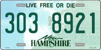 NH license plate 3038921