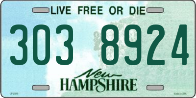 NH license plate 3038924