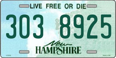 NH license plate 3038925