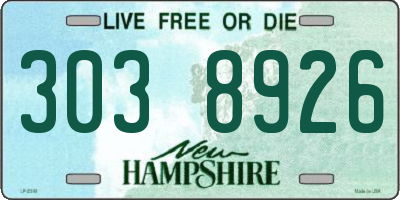 NH license plate 3038926