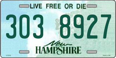 NH license plate 3038927
