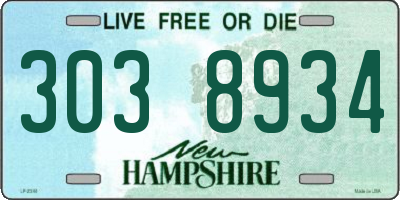 NH license plate 3038934