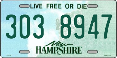 NH license plate 3038947