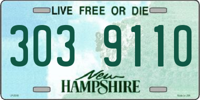 NH license plate 3039110