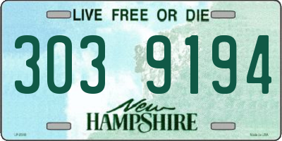 NH license plate 3039194