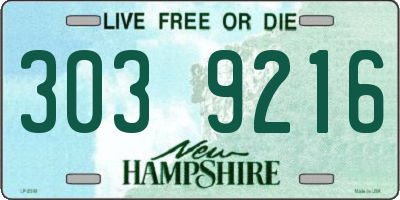 NH license plate 3039216