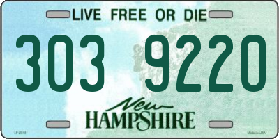 NH license plate 3039220