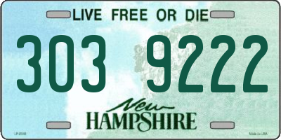 NH license plate 3039222