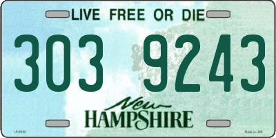 NH license plate 3039243