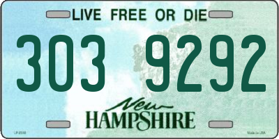NH license plate 3039292