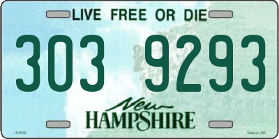 NH license plate 3039293