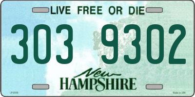 NH license plate 3039302