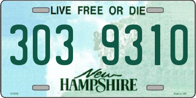 NH license plate 3039310