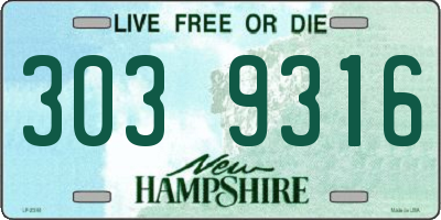 NH license plate 3039316