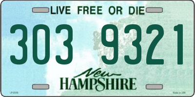 NH license plate 3039321