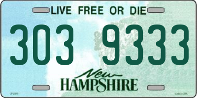 NH license plate 3039333