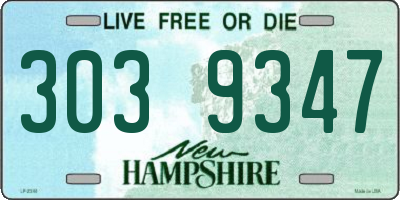 NH license plate 3039347