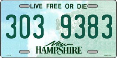 NH license plate 3039383