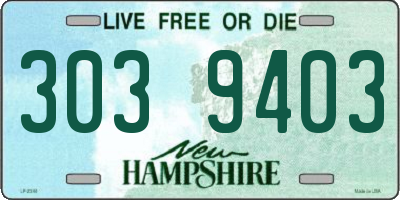 NH license plate 3039403
