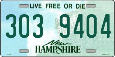 NH license plate 3039404