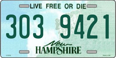 NH license plate 3039421
