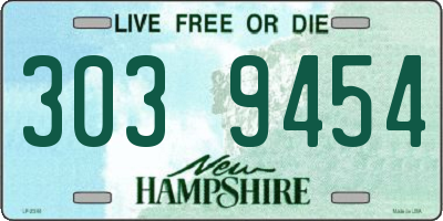 NH license plate 3039454