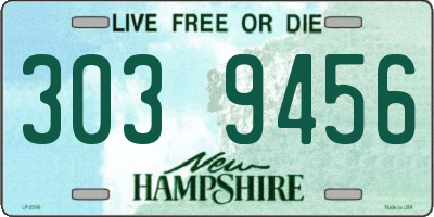 NH license plate 3039456