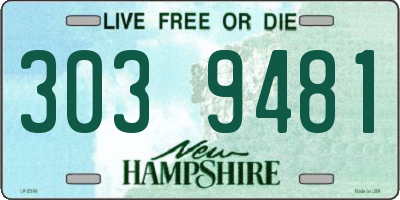 NH license plate 3039481
