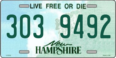 NH license plate 3039492