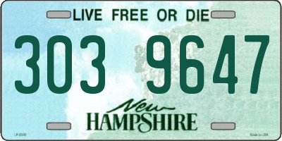 NH license plate 3039647