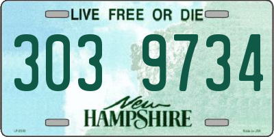 NH license plate 3039734