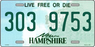 NH license plate 3039753