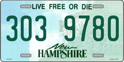 NH license plate 3039780
