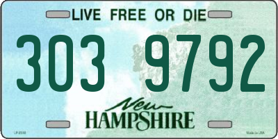 NH license plate 3039792