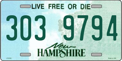 NH license plate 3039794