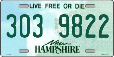 NH license plate 3039822