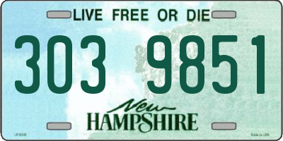 NH license plate 3039851