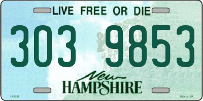 NH license plate 3039853