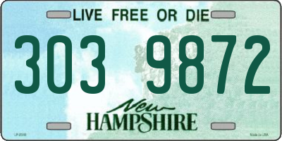 NH license plate 3039872