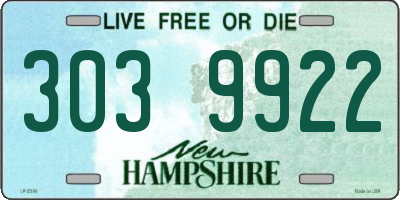 NH license plate 3039922