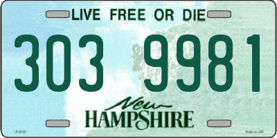 NH license plate 3039981