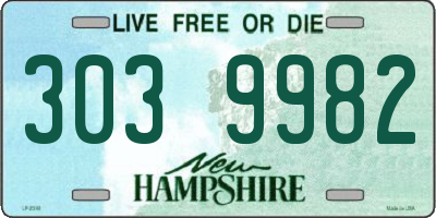NH license plate 3039982
