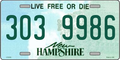 NH license plate 3039986