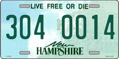 NH license plate 3040014
